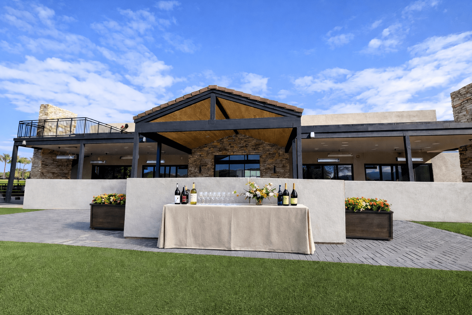 Touring the outdoor reception space at The View wedding venue in North Phoenix