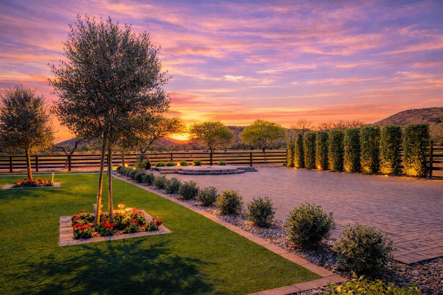 Outdoor wedding ceremony location at The View at The 500 Club in North Phoenix with scenic desert and golf course views